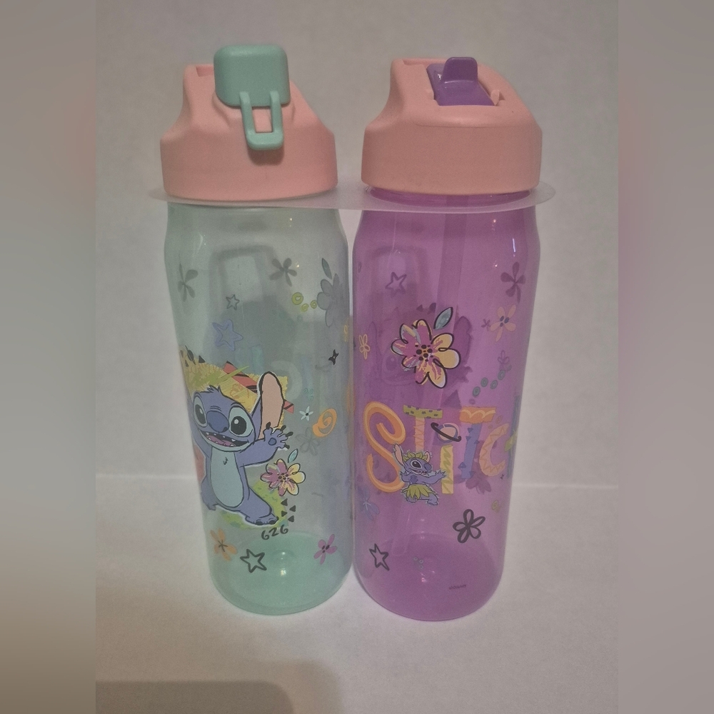 Disney Stitch Pink and Purple Water Bottles‎